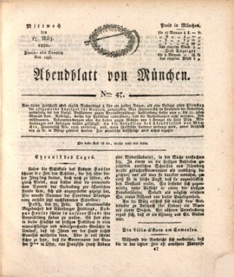 Abendblatt von München Mittwoch 17. März 1830