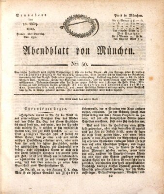 Abendblatt von München Samstag 20. März 1830