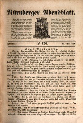 Nürnberger Abendblatt Freitag 12. Juli 1844