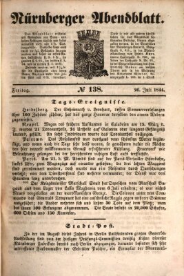 Nürnberger Abendblatt Freitag 26. Juli 1844