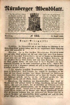 Nürnberger Abendblatt Samstag 3. August 1844