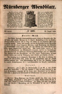 Nürnberger Abendblatt Mittwoch 28. August 1844