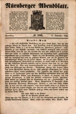 Nürnberger Abendblatt Dienstag 17. September 1844