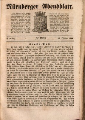 Nürnberger Abendblatt Samstag 26. Oktober 1844