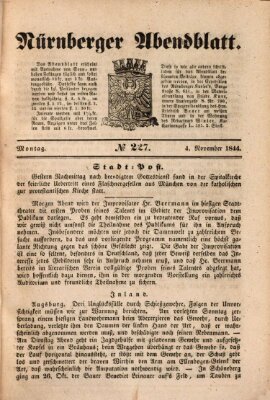 Nürnberger Abendblatt Montag 4. November 1844