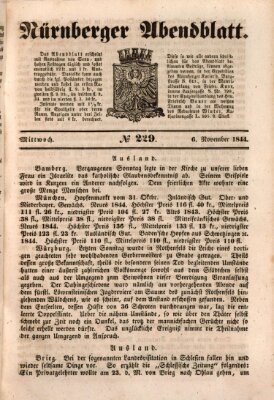 Nürnberger Abendblatt Mittwoch 6. November 1844