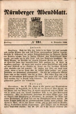 Nürnberger Abendblatt Freitag 8. November 1844