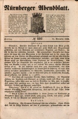 Nürnberger Abendblatt Freitag 15. November 1844