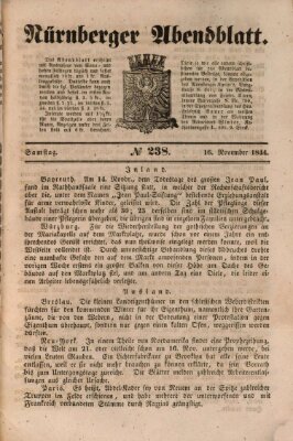 Nürnberger Abendblatt Samstag 16. November 1844