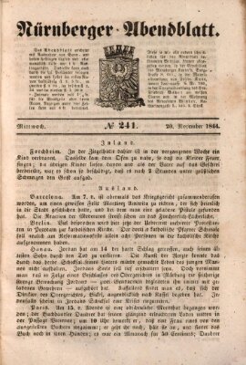 Nürnberger Abendblatt Mittwoch 20. November 1844