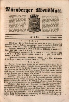 Nürnberger Abendblatt Samstag 23. November 1844
