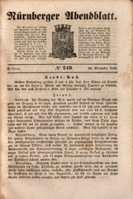 Nürnberger Abendblatt Freitag 29. November 1844