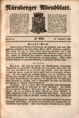 Nürnberger Abendblatt Samstag 14. Dezember 1844