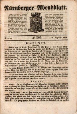 Nürnberger Abendblatt Montag 16. Dezember 1844