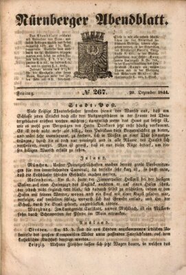 Nürnberger Abendblatt Freitag 20. Dezember 1844