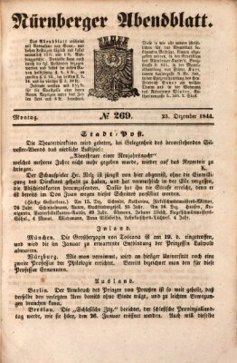 Nürnberger Abendblatt Montag 23. Dezember 1844