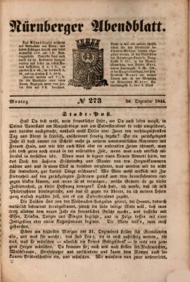 Nürnberger Abendblatt Montag 30. Dezember 1844