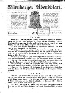 Nürnberger Abendblatt Donnerstag 2. Januar 1845