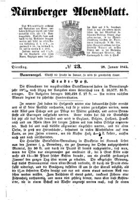 Nürnberger Abendblatt Dienstag 28. Januar 1845