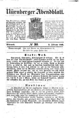 Nürnberger Abendblatt Mittwoch 5. Februar 1845