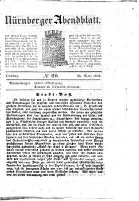 Nürnberger Abendblatt Dienstag 25. März 1845