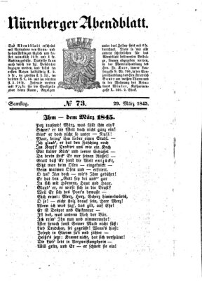 Nürnberger Abendblatt Samstag 29. März 1845