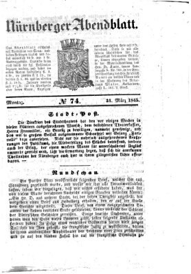 Nürnberger Abendblatt Montag 31. März 1845