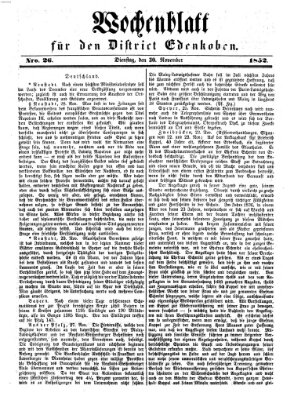 Edenkober Anzeiger Dienstag 30. November 1852