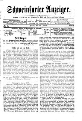 Schweinfurter Anzeiger Freitag 10. Januar 1868