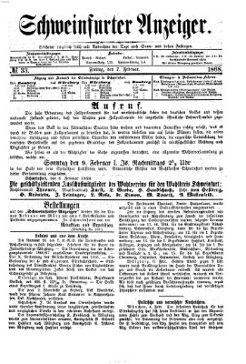 Schweinfurter Anzeiger Freitag 7. Februar 1868