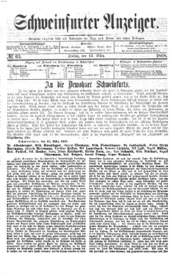 Schweinfurter Anzeiger Freitag 13. März 1868