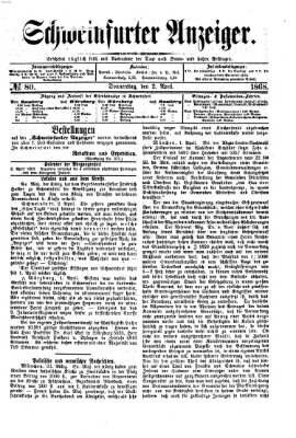 Schweinfurter Anzeiger Donnerstag 2. April 1868