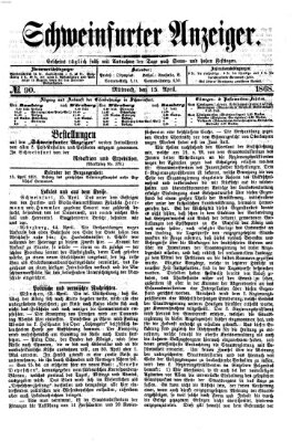 Schweinfurter Anzeiger Mittwoch 15. April 1868