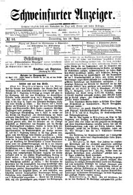 Schweinfurter Anzeiger Donnerstag 16. April 1868