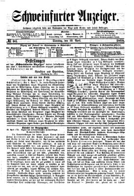 Schweinfurter Anzeiger Sonntag 19. April 1868