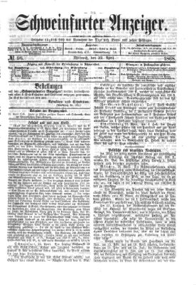 Schweinfurter Anzeiger Mittwoch 22. April 1868