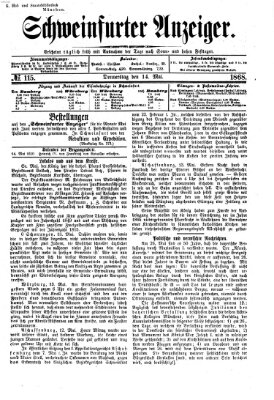 Schweinfurter Anzeiger Donnerstag 14. Mai 1868