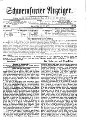 Schweinfurter Anzeiger Donnerstag 18. Juni 1868