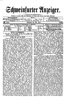 Schweinfurter Anzeiger Dienstag 23. Juni 1868