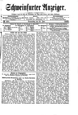 Schweinfurter Anzeiger Donnerstag 25. Juni 1868