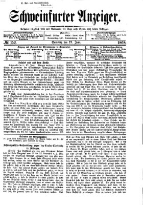 Schweinfurter Anzeiger Samstag 27. Juni 1868