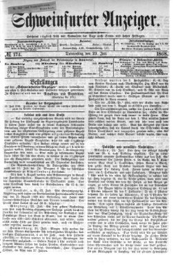 Schweinfurter Anzeiger Donnerstag 23. Juli 1868