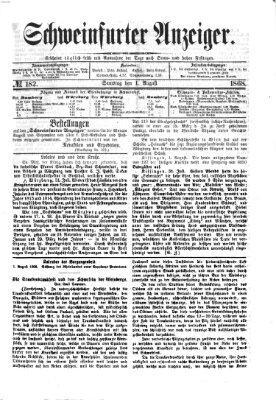 Schweinfurter Anzeiger Samstag 1. August 1868