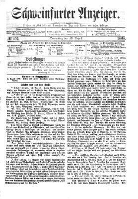 Schweinfurter Anzeiger Donnerstag 13. August 1868