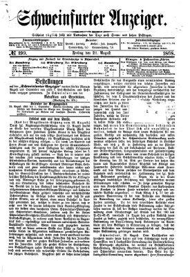 Schweinfurter Anzeiger Freitag 21. August 1868