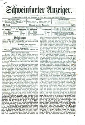 Schweinfurter Anzeiger Mittwoch 2. September 1868