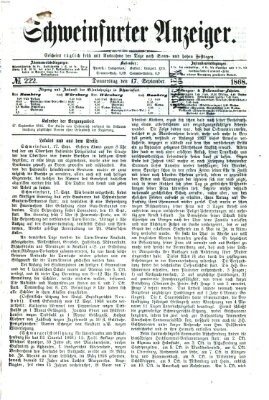 Schweinfurter Anzeiger Donnerstag 17. September 1868