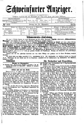 Schweinfurter Anzeiger Freitag 18. September 1868