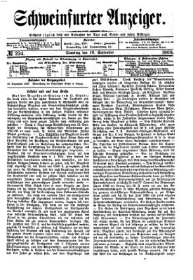 Schweinfurter Anzeiger Samstag 19. September 1868