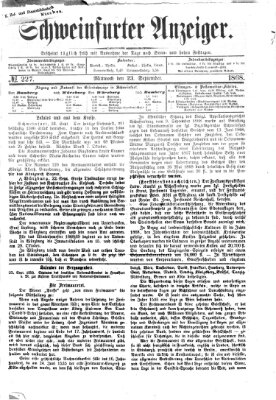 Schweinfurter Anzeiger Mittwoch 23. September 1868